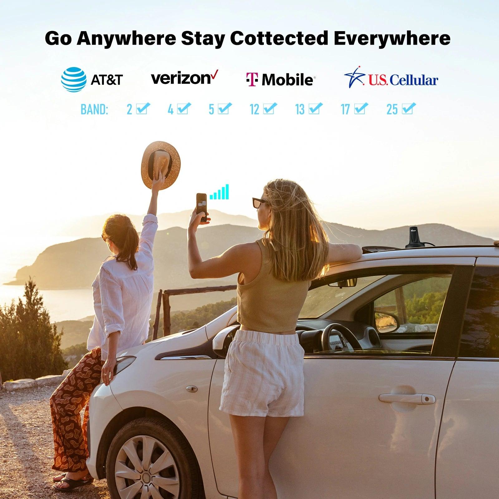 hiboost travel 3.0 cell booster for car support all us carriers-verizon,at&t,t-mobile &more